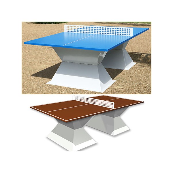 Table de ping pong antichoc espaces publics plateau HD 35 mm terre battue