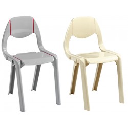 Chaise monobloc empilable et assemblable Alix Gris ou Beige