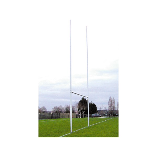 Poteaux de rugby à sceller hauteur 8 m en alu Ø101,6 mm sur charnières (la paire) 