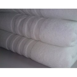 Lot de 12 draps de douche 70x140 cm 100% coton blanc liteaux toile 470g