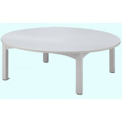 Table bois blanc ronde diam. 120 cm 4 pieds T0