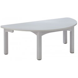 Table bois blanc demi lune 120 cm 4 pieds T0