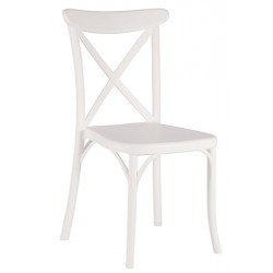 Lot de 4 chaises empilables polypropylène blanc Auvergne
