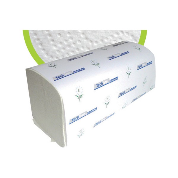 Carton de 15 paquets essuie mains Ecolabel blanc 2 plis en v 200f 