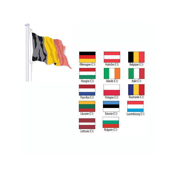 Pavillon de pays de l'UE Cat 1 maille polyester 115 g 150 x 225 cm