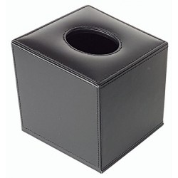 Lot de 31 boites à mouchoirs cube en similicuir noir