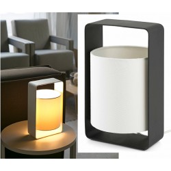 Lampe de table Lula noire et blanche L15 x H27 cm