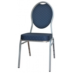 Chaise empilable Confort non feu bleu et argent