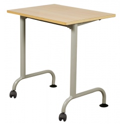 Table scolaire mobile Louane stratifié 21 mm chant bois 70 x 50 cm