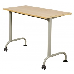 Table scolaire mobile Louane stratifié 21 mm chant bois 130 x 50 cm