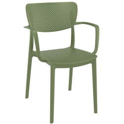 Fauteuil empilable Lucy vert olive