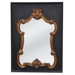 Miroir Baroque noir et doré L77 x H104 cm