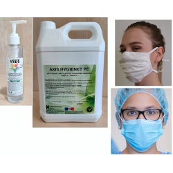 Kit de protection 2 : masques, gel hydroalcoolique, désinfectant