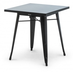 Table de restaurant Atelier en acier noir 70 x 70 cm