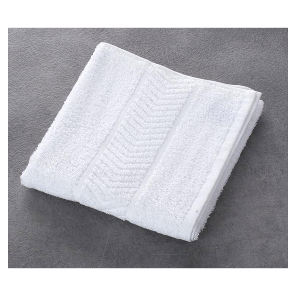 Serviette de toilette liteaux chevrons 100% coton blanc 340 g 50x90 cm (le lot de 10)