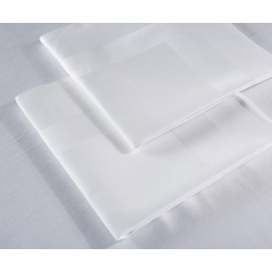 Serviette de table Satin 100% coton blanc 215 g 56x56 cm (le lot de 10)