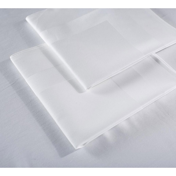 Serviette de table Satin 100% coton blanc 215 g 53x53 cm (le lot de 10)