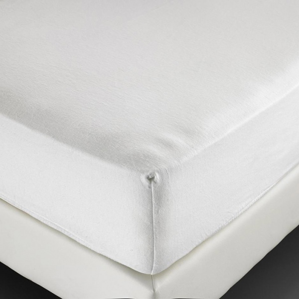 Alèse molleton Sanfor 100% coton blanc 210 g forme drap housse 180x200x25 cm