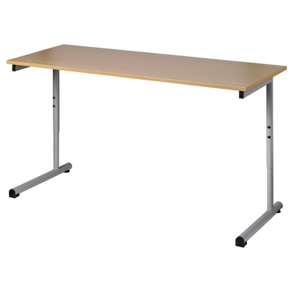 Table scolaire réglable Mélissa à dégagement latéral plateau mélaminé 130 x 50 cm