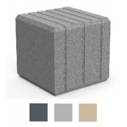 Cube Merlimont polyéthylène gris clair L50 cm