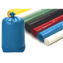 Sacs poubelle 110L bleus usage courant 18 microns (le carton de 500)