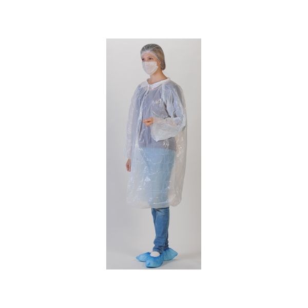 Kit visiteur avec blouse charlotte masque papier surchaussures (le carton de 100), taille unique
