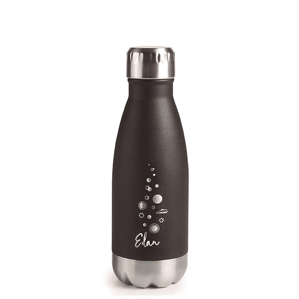 Bouteille thermos inox noire 75 cl