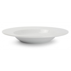 Assiette Ondine creuse ø 22,5 x h 35 mm porcelaine blanche (le lot de 6)