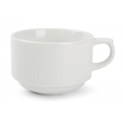 Tasse à thé Ondine 19 cl porcelaine blanche (le lot de 12)
