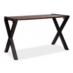 Table plateau bois de grange pieds en X 120x80xH110 cm