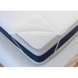 Alèze maille polyester enduite polyuréthane M1 blanc 150gr forme drap  housse 80x200 cm
