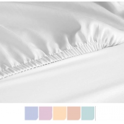 Drap housse coton blanc Elia 140x200 cm (lot de 20)