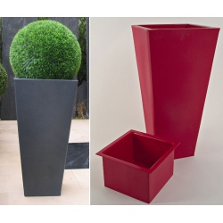Pot décoratif design carré 40,5x40,5xH80,5 cm avec bac 15L