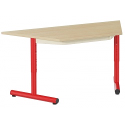 Table reglable T1 à T4 à dégagement latéral Loulou mélaminé trapèze 120x60x60 cm