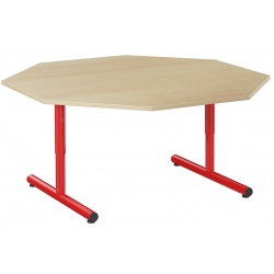 Table reglable T1 à T4 à dégagement latéral Loulou mélaminé octogonale ø 120 cm