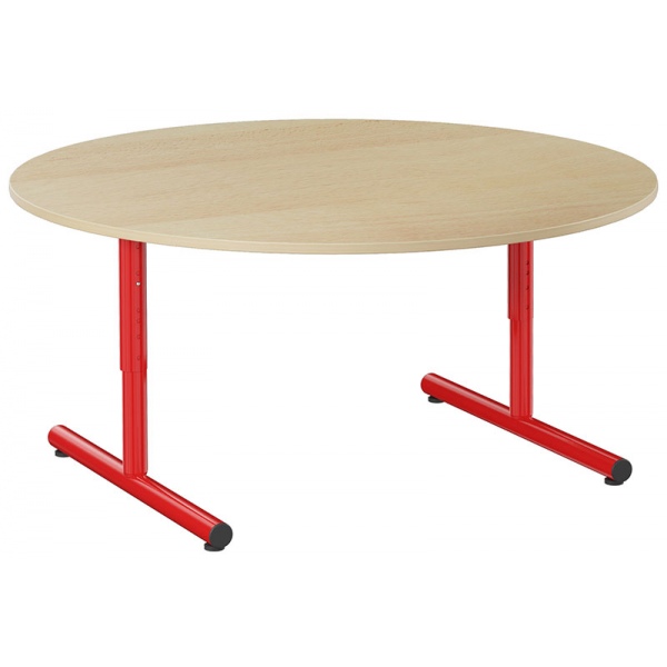 Table reglable T1 à T4 à dégagement latéral Loulou mélaminé ronde ø 120 cm