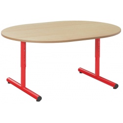 Table reglable T1 à T4 à dégagement latéral Loulou stratifié ovale 120 x 90 cm