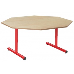 Table reglable T1 à T4 à dégagement latéral Loulou stratifié octogonale ø 120 cm