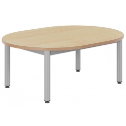 Tables 4 pieds Joséphine ovale 120x90 cm stratifié chant bois T1 à T3