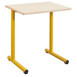 Table scolaire à dégagement latéral Jeanne 70x50 cm stratifié chant alaisé bois