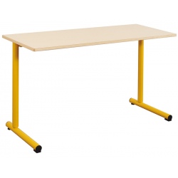 Table scolaire à dégagement latéral Jeanne 130x50 cm stratifié chant alaisé bois