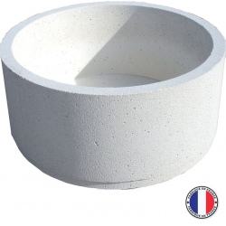 Jardinière Gravy ronde 120L béton blanc sable