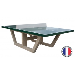 Table de ping-pong béton gravillons lavés et plateau vert