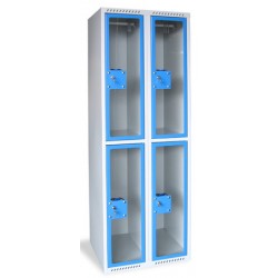 Armoire multicases portes plexi 2 colonnes 4 cases L80xP49xH180 cm