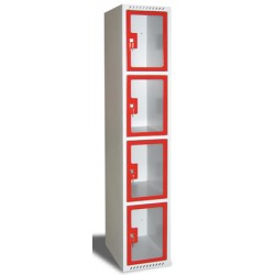 Armoire multicases portes plexi 1 colonne 5 cases L30xP49xH180 cm