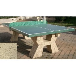 Table ping-pong en béton pieds en ton pierre sablé