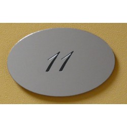 Plaque signalétique ovale aluminium H70xL110 mm