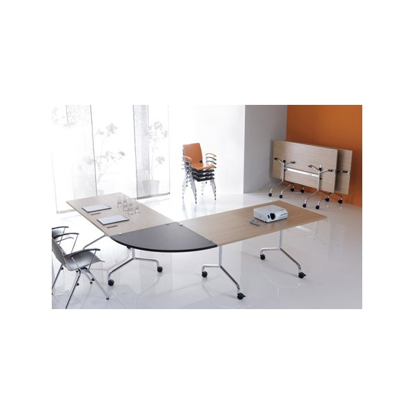 Table mobile et rabattable Oxygène 160x80 cm structure chromée