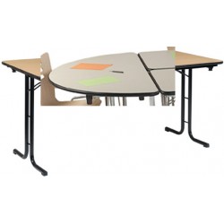 Table pliante Delta 1/2 rond 160x80 mélaminé 22 mm chant antichoc