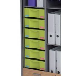 Lot de 6 tiroirs H10 cm avec étiquettes pour armoires Classe Eco